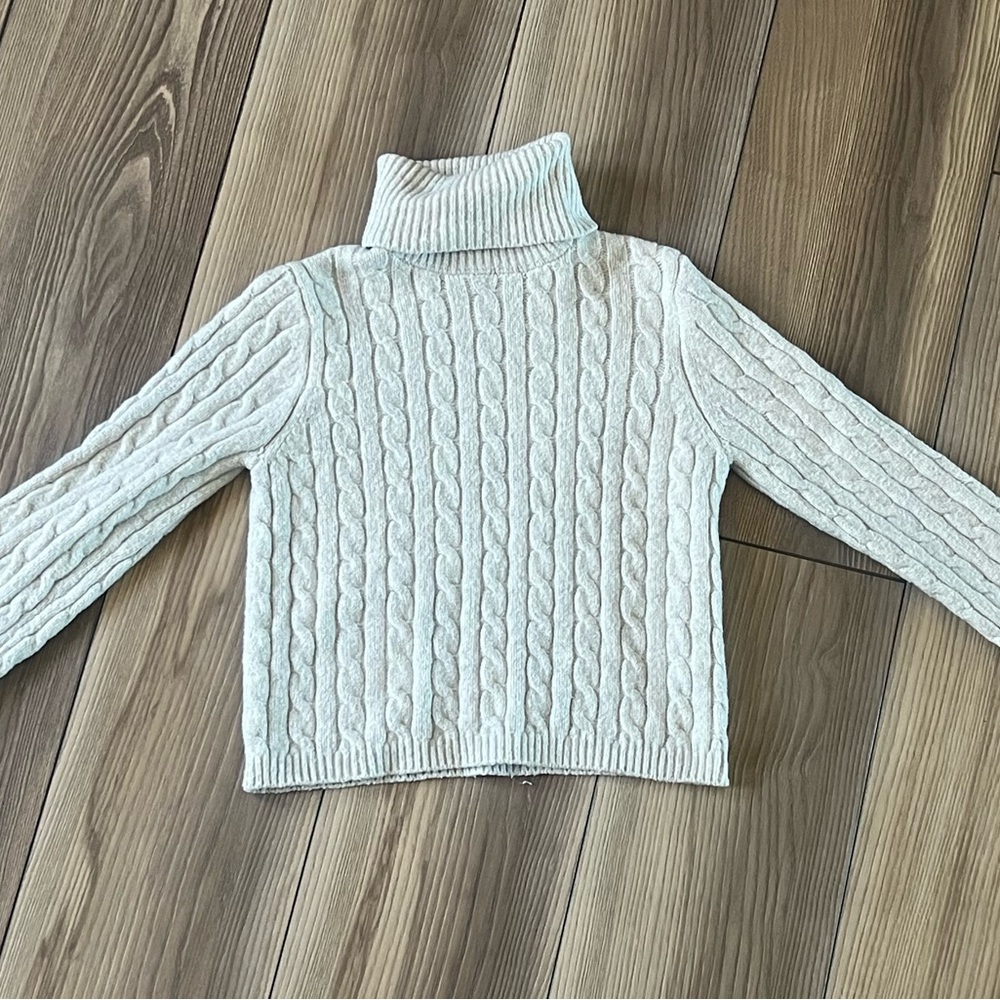 Jessica Simpson Cable Knit Turtleneck Sweater - White